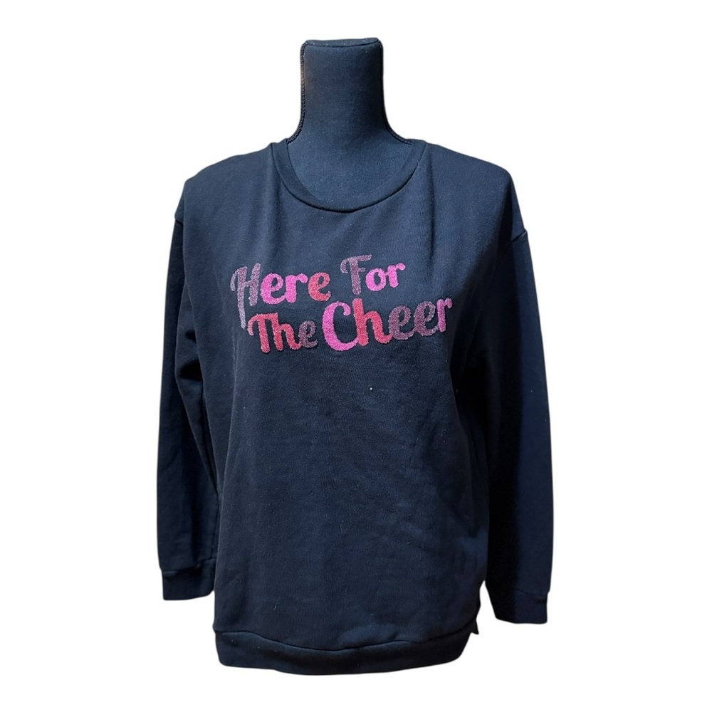 Holiday Time "Here For The Cheer" sweatshirt.